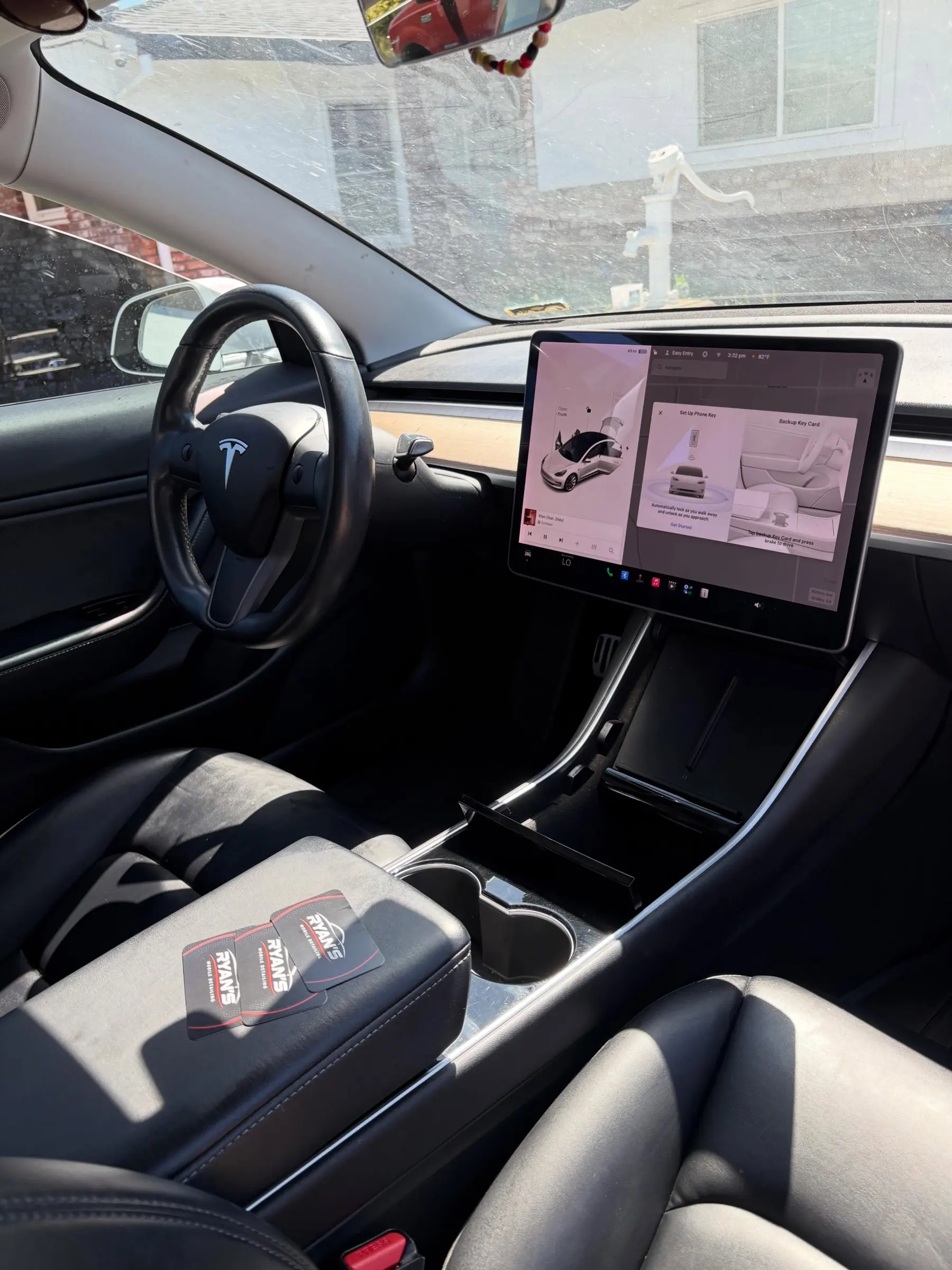 Tesla Model 3 interior after a detail