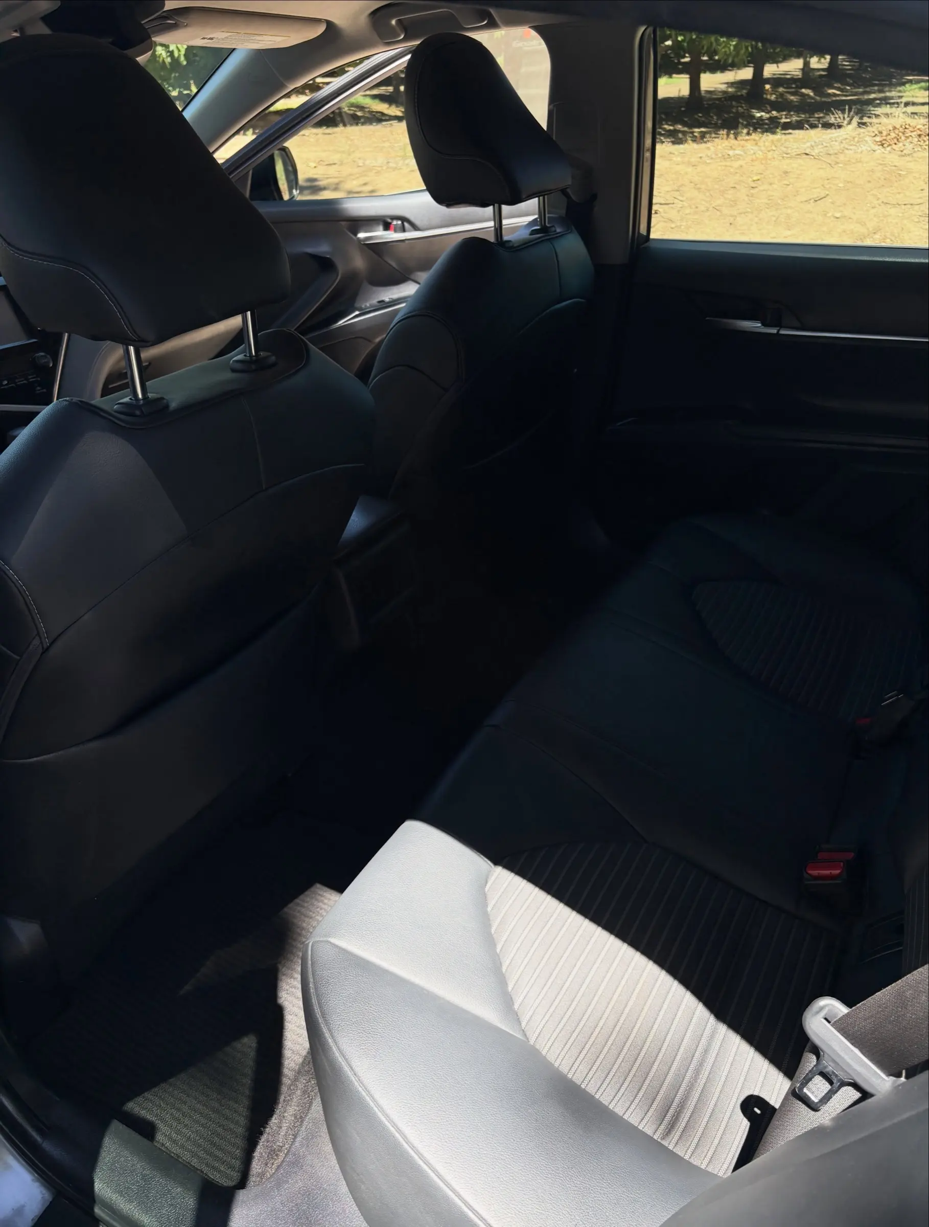 Toyota Camry cloth seat after shampoo and extraction