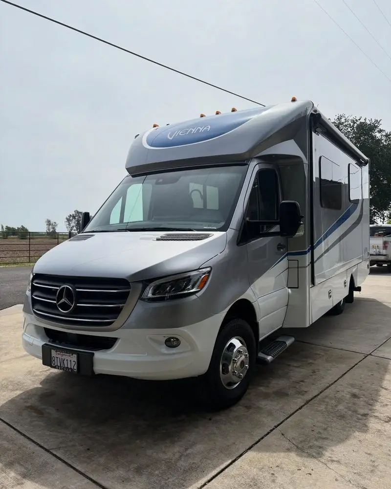 Mercedes Sprinter motorhome after an exterior wash
